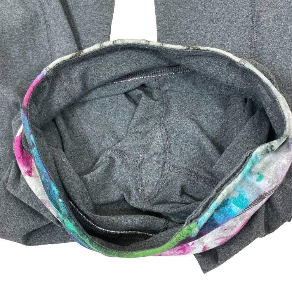 Lululemon Groove Pant Blurred Blossoms Heathered Fossil Flare Yoga Pants *FLAWS* - Picture 7 of 13